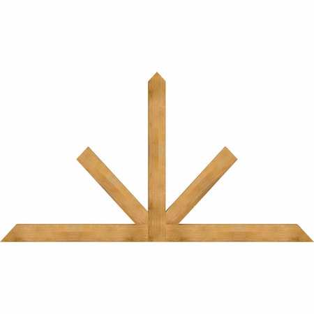 Ekena Millwork Saratoga Rough Sawn Timber Gable Bracket, Western Red Cedar, 108"W x 58"H x 4"D x 6"F, 13/12 Pitch GBW108X58X0406SAR00RWR